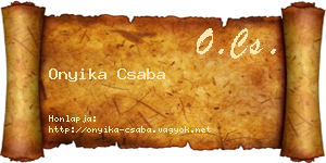 Onyika Csaba névjegykártya