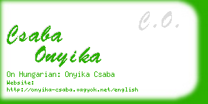 csaba onyika business card